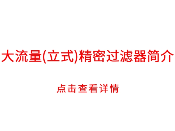 大流量（立式）精密过滤器简介
