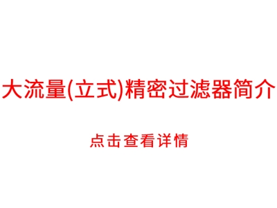 大流量（立式）精密过滤器简介